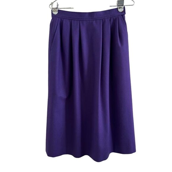 Pendleton 100% Virgin Wool A-line Midi‎ Skirt Made in USA Vintage Size 8 Petite - Picture 1 of 6